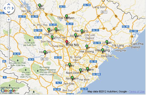 cities near hanoi vietnam
